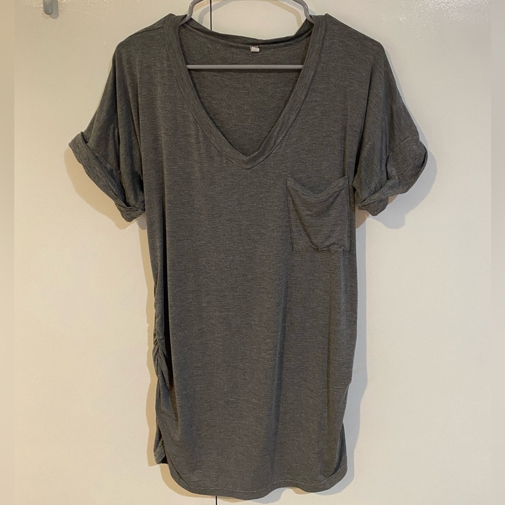 3 pack of short sleeve maternity tops with side ruching
